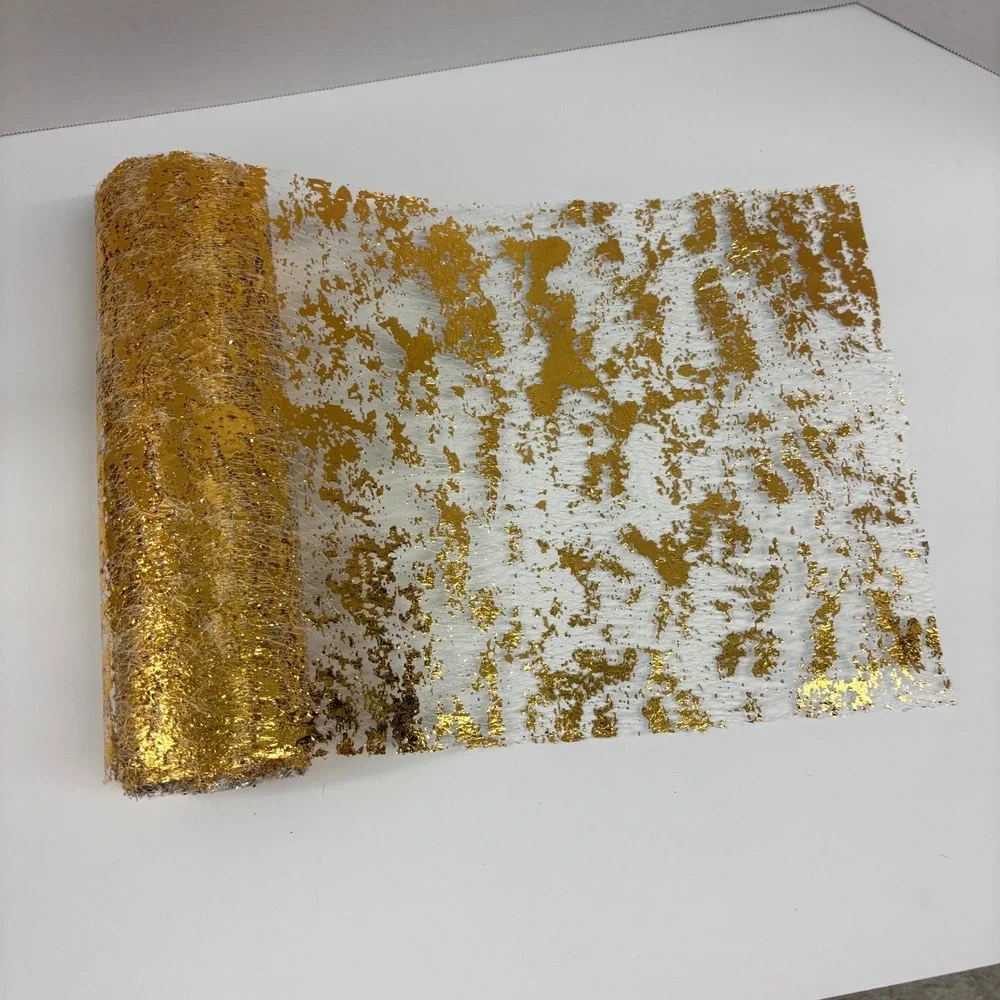 Gold Metallic Decorative Mesh Roll 12